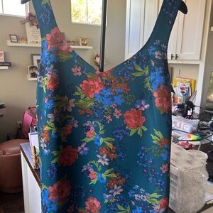CAbi Teal Floral Top